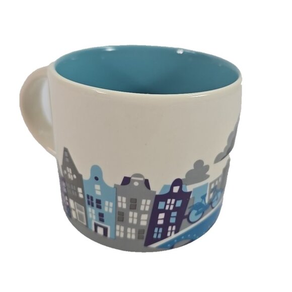 Starbucks Amsterdam Mug You Are Here Collection 2022 Blue Cityscape Design - Picture 3 of 6